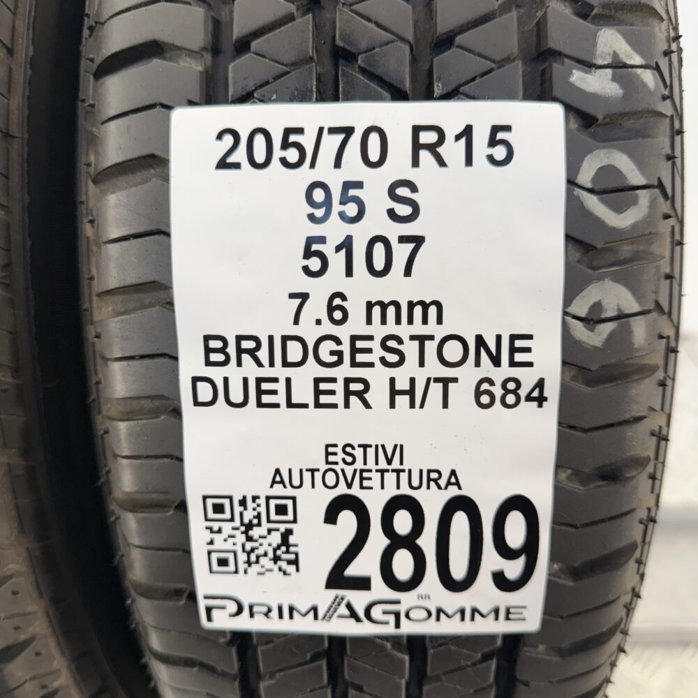 Gomme Usate 205 70 R15 95S Bridgestone Dueler H/T 684 100% Estive | Gomme Usate | PrimaGomme.it Gomme usate 205 70 R15 Bridgestone Dueler H/T 684 - foto 8