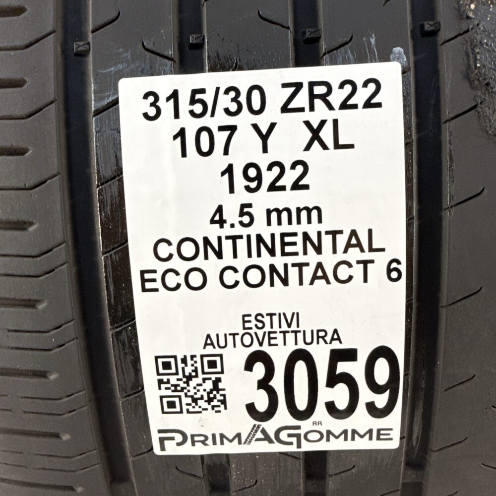 Gomme Usate 315 30 ZR22 XL 107Y Continental Eco Contact 6 Estive | Gomme Usate | PrimaGomme.it Gomme usate 315 30 ZR22 Continental Eco Contact 6 - foto 10