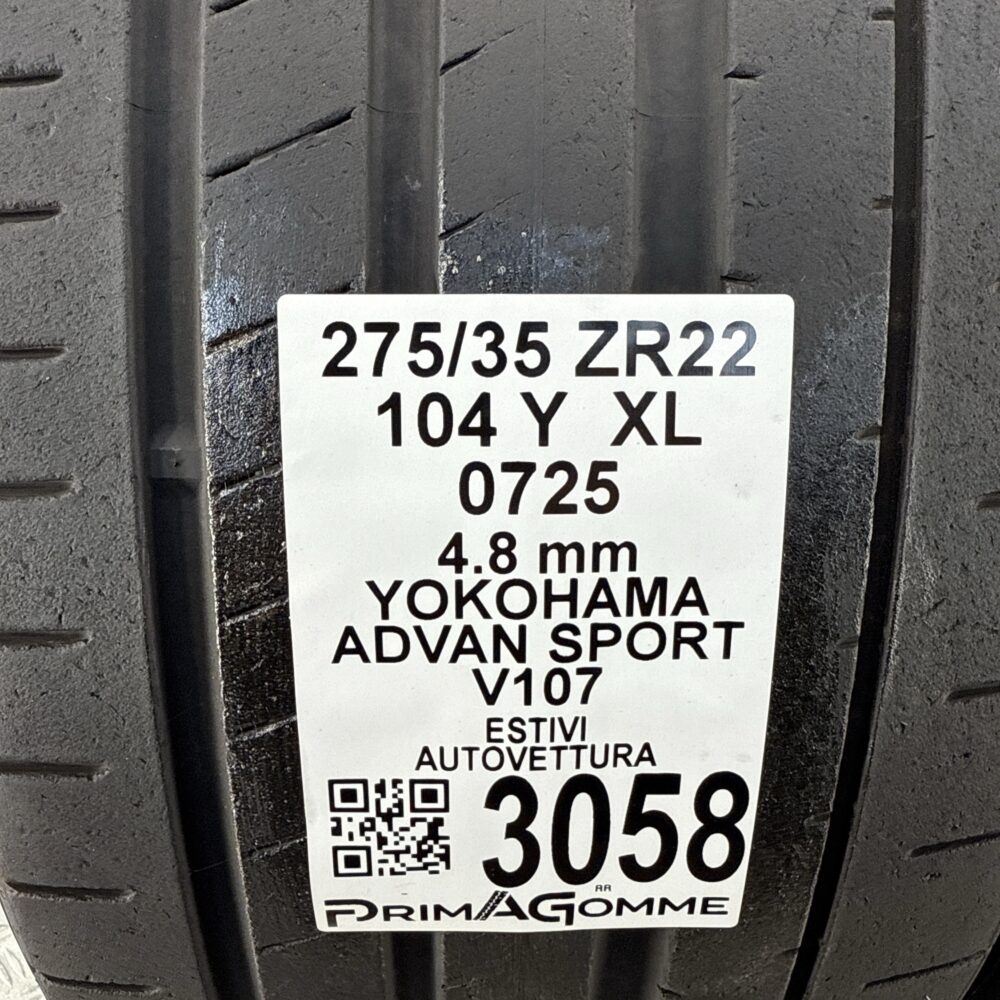 Gomme Usate 275 35 ZR22 XL 104Y Yokohama Advan Sport V107 Estive | Gomme Usate | PrimaGomme.it Gomme usate 275 35 ZR22 Yokohama Advan Sport V107 - foto 10