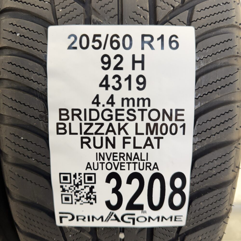 Gomme Usate 205 60 R16 92H Bridgestone Blizzak LM001 RunFlat Invernali | Gomme Usate | PrimaGomme.it Gomme usate 205 60 R16 Bridgestone Blizzak LM001 - foto 10