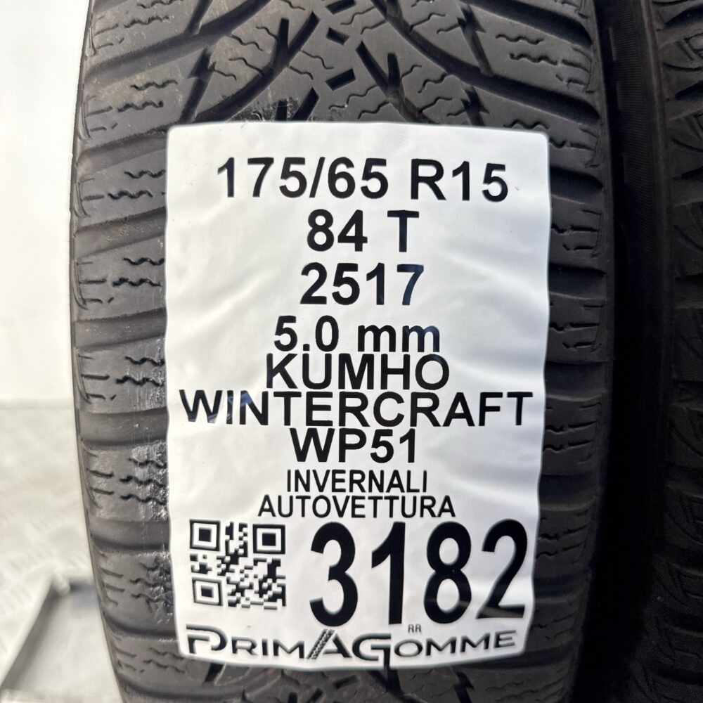 Gomme Usate 175 65 R15 84T Kumho Wintercraft WP51 71% Invernali | Gomme Usate | PrimaGomme.it Kumho Wintercraft WP51 175/65 R15 84T, dettaglio fotografico 3