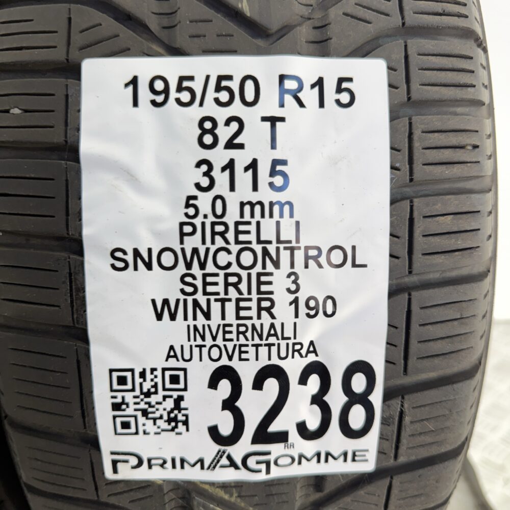 Gomme Usate 195 50 R15 82T Pirelli Snowcontrol Serie 3 Winter 190 71% Invernali | Gomme Usate | PrimaGomme.it Gomme usate 195 50 R15 Pirelli Snowcontrol Serie 3 Winter 190 - foto 10