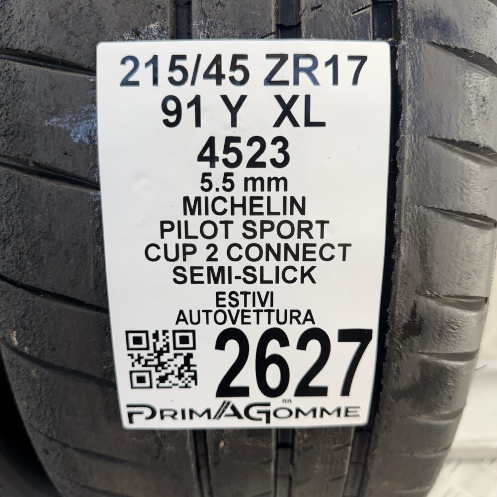 Gomme Usate 215 45 ZR17 XL 91Y Michelin Pilot Sport Cup 2 Semi/Slick Estive | Gomme Usate | PrimaGomme.it Gomme usate 215 45 ZR17 Michelin Pilot Sport Cup 2 Connect Semi-Slick - foto 11