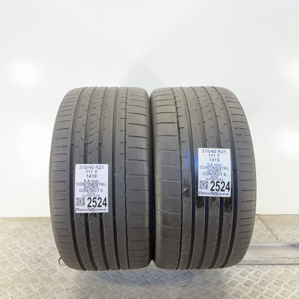 Gomme Usate 315 40 R21 111Y Continental Sport Contact 6 83% Estive | Gomme Usate | PrimaGomme.it Gomme usate 315 40 R21 Continental Sport Contact 6