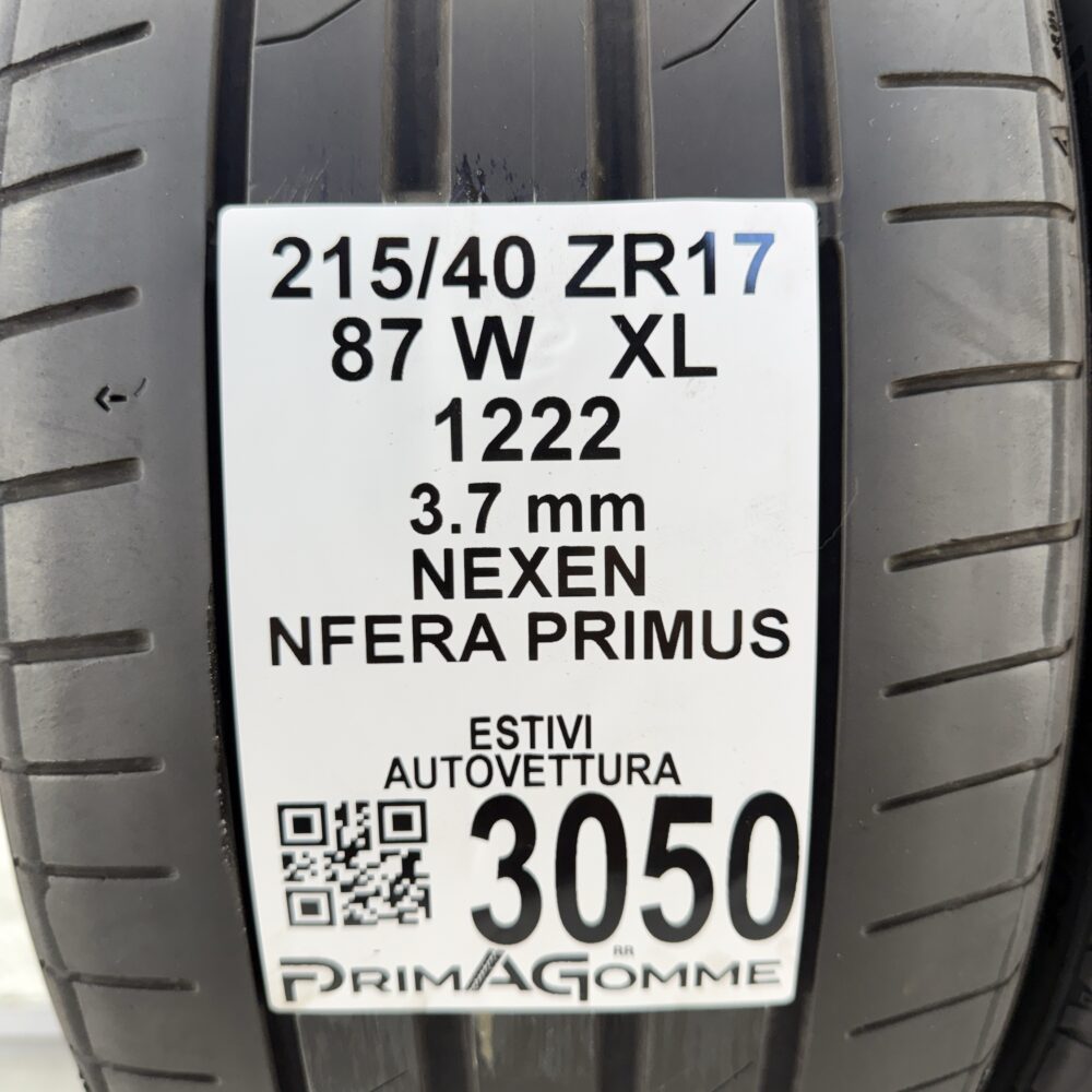 Gomme Usate 215 40 ZR17 XL 87W Nexen NFERA PRIMUS Estive | Gomme Usate | PrimaGomme.it Gomme usate 215 40 ZR17 Nexen NFERA PRIMUS - foto 10
