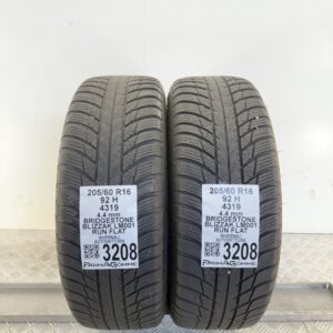 Gomme Usate 205 60 R16 92H Bridgestone Blizzak LM001 RunFlat Invernali
