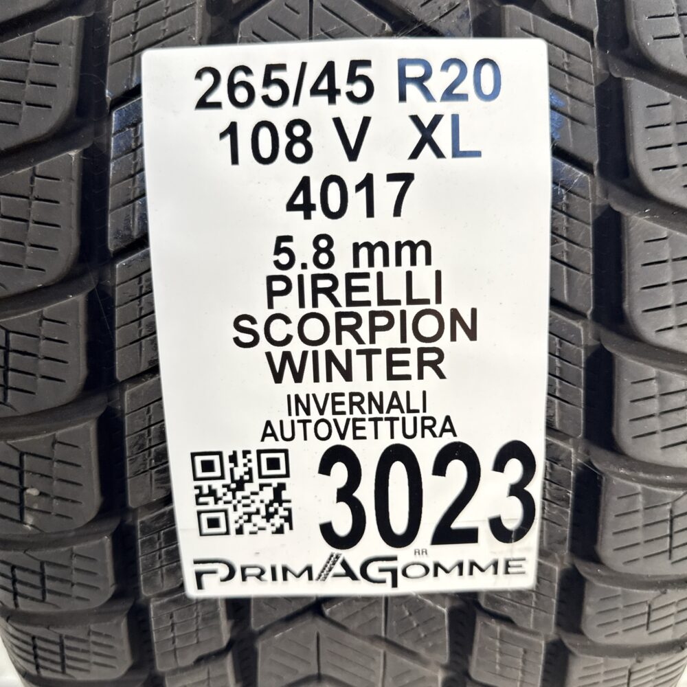 Gomma usata PIRELLI Scorpion Winter 265/45 R20 108V – foto 09 | Prima Gomme PIRELLI Scorpion Winter 265/45 R20 108V, dettaglio fotografico 9