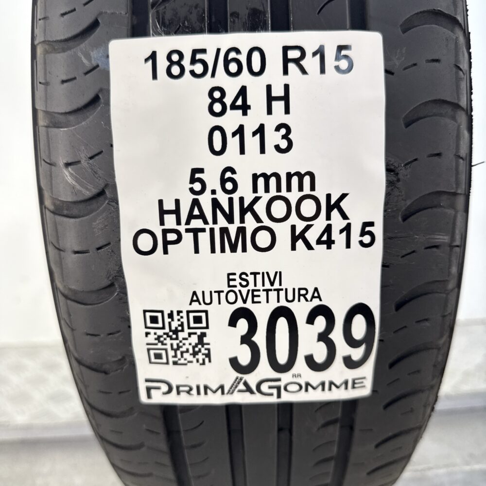 Gomma Usata 185 60 R15 84H Hankook Optimo K415 80% Estivo | Gomme Usate | PrimaGomme.it Gomma usata 185 60 R15 Hankook Optimo K415 - foto 9