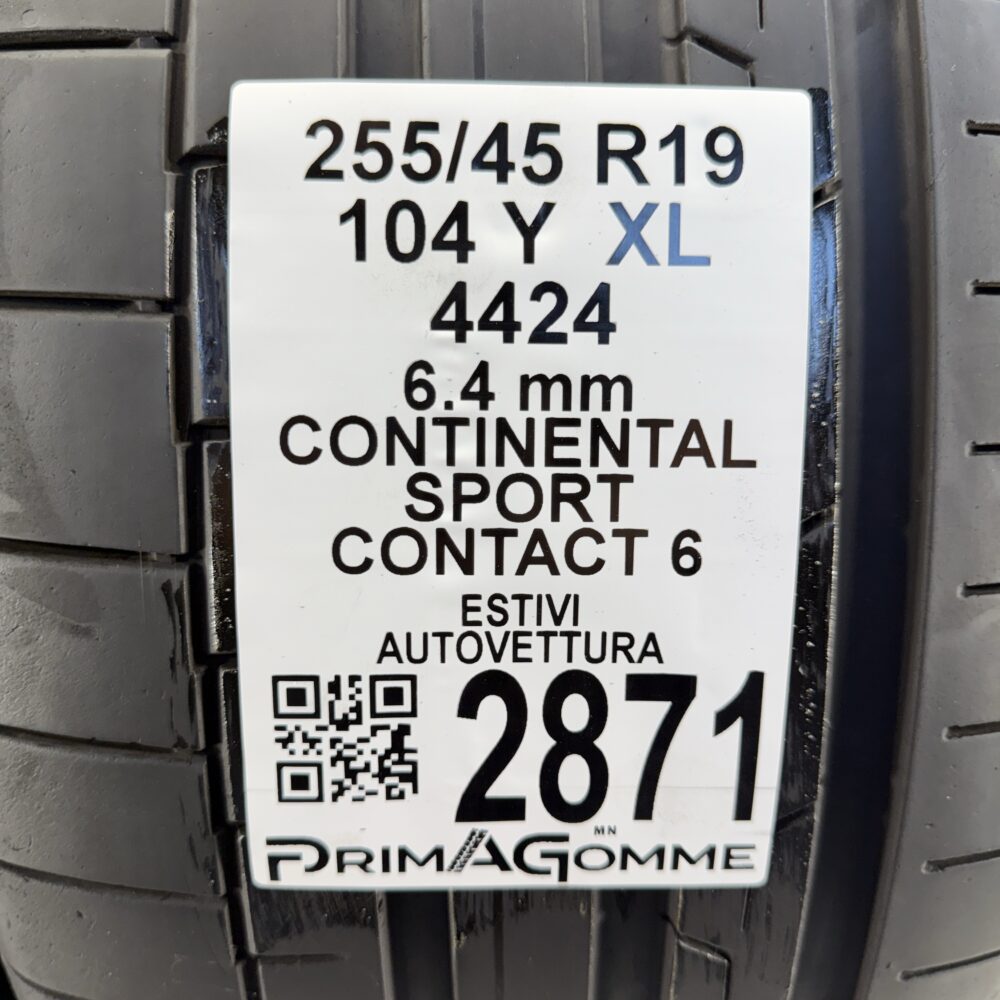 Gomme Usate 255 45 R19 XL 104Y Continental Sport Contact 6 91% Estive | Gomme Usate | PrimaGomme.it Gomme usate 255 45 R19 Continental Sport Contact 6 - foto 9