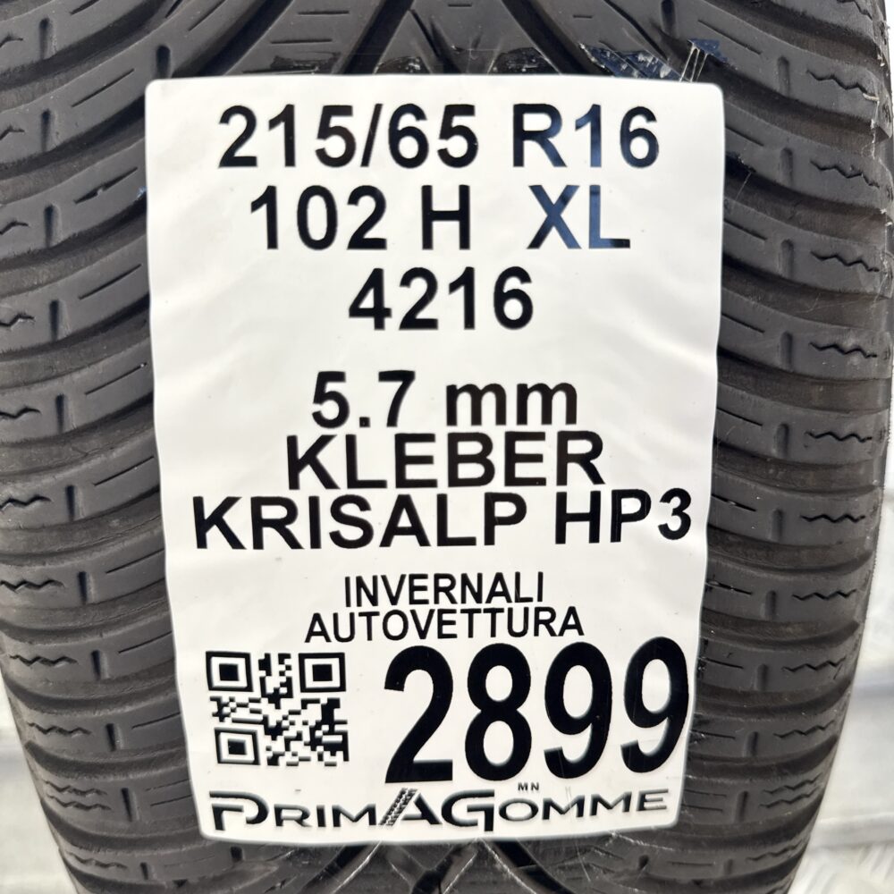 Gomma Usata 215 65 R16 XL 102H KLEBER Krisalp HP3 71% Invernale | Gomme Usate | PrimaGomme.it Gomma usata 215 65 R16 KLEBER Krisalp HP3 - foto 9