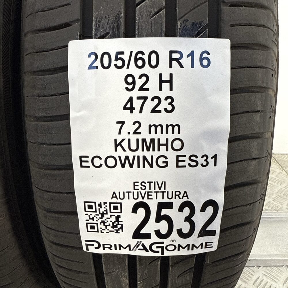 Gomme Usate 205 60 R16 92H Kumho Ecowing ES31 100% Estive | Gomme Usate | PrimaGomme.it Gomme usate 205 60 R16 Kumho Ecowing ES31 - foto 8