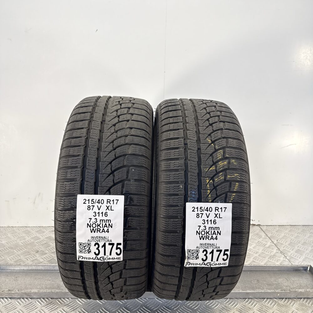 Gomme Usate 215 40 R17 XL 87V Nokian Wra4 98% Invernali | Gomme Usate | PrimaGomme.it Gomme usate NOKIAN WRA4 215/40 R17 87V