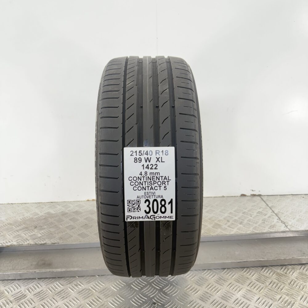 Gomma Usata 215 40 R18 XL 89W Continental ContiSportContact 5 Estivo | Gomme Usate | PrimaGomme.it Gomma usata 215 40 R18 Continental ContiSportContact 5 - foto 10