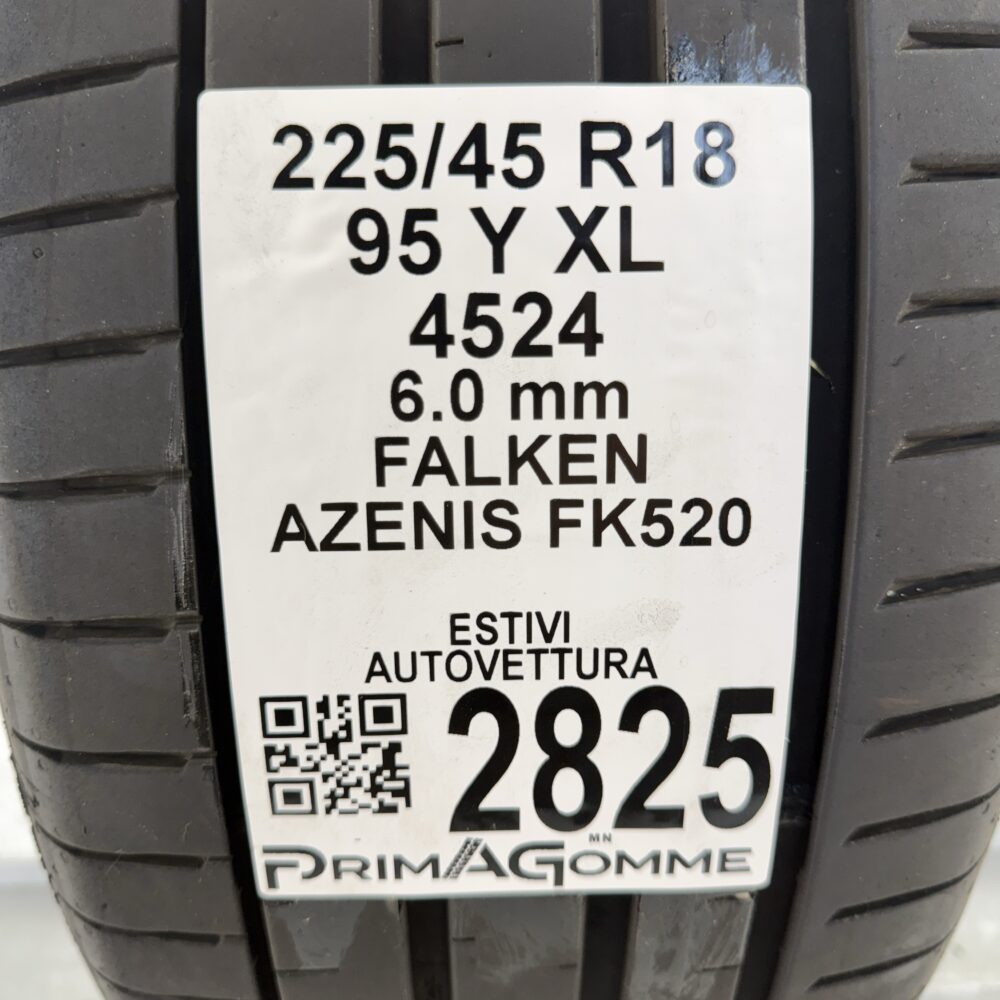 Gomma Usata 225 45 R18 XL 95Y Falken Azenis FK520 Estivo | Gomme Usate | PrimaGomme.it Gomma usata 225 45 R18 Falken Azenis FK520 - foto 9