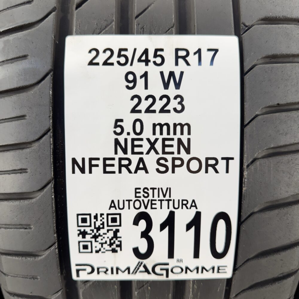 Gomme Usate 225 45 R17 91W Nexen Nfera Sport 71% Estive | Gomme Usate | PrimaGomme.it Gomme usate 225 45 R17 Nexen Nfera Sport - foto 16