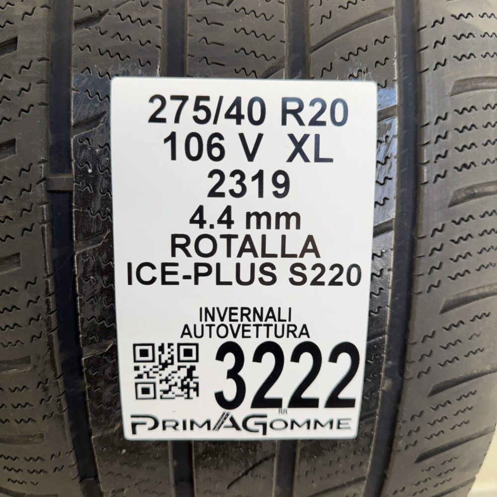 Gomme Usate 275 40 R20 XL 106V Rotalla Ice-Plus S220 Invernali | Gomme Usate | PrimaGomme.it Gomme usate 275 40 R20 Rotalla Ice-Plus S220 - foto 12
