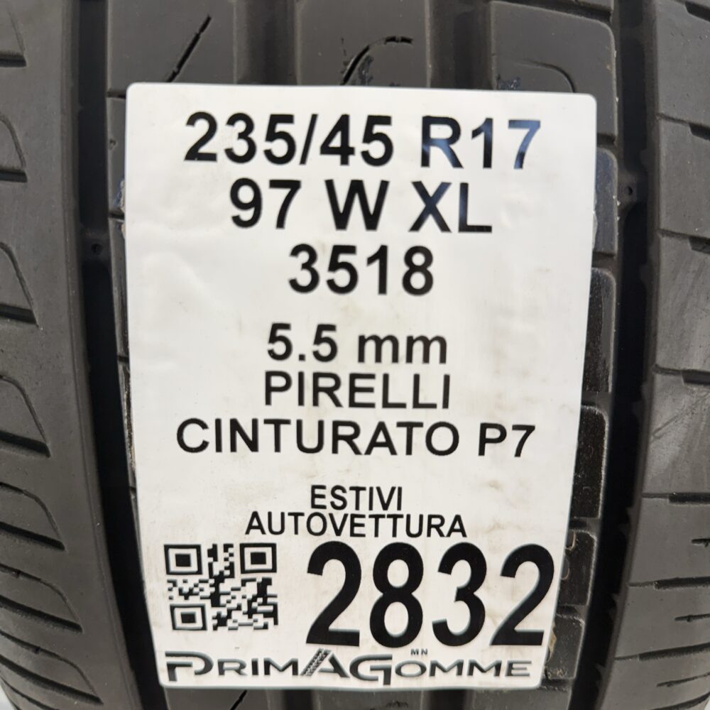 Gomma Usata 235 45 R17 XL 97W Pirelli Cinturato P7 79% Estivo | Gomme Usate | PrimaGomme.it Gomma usata 235 45 R17 Pirelli Cinturato P7 - foto 9