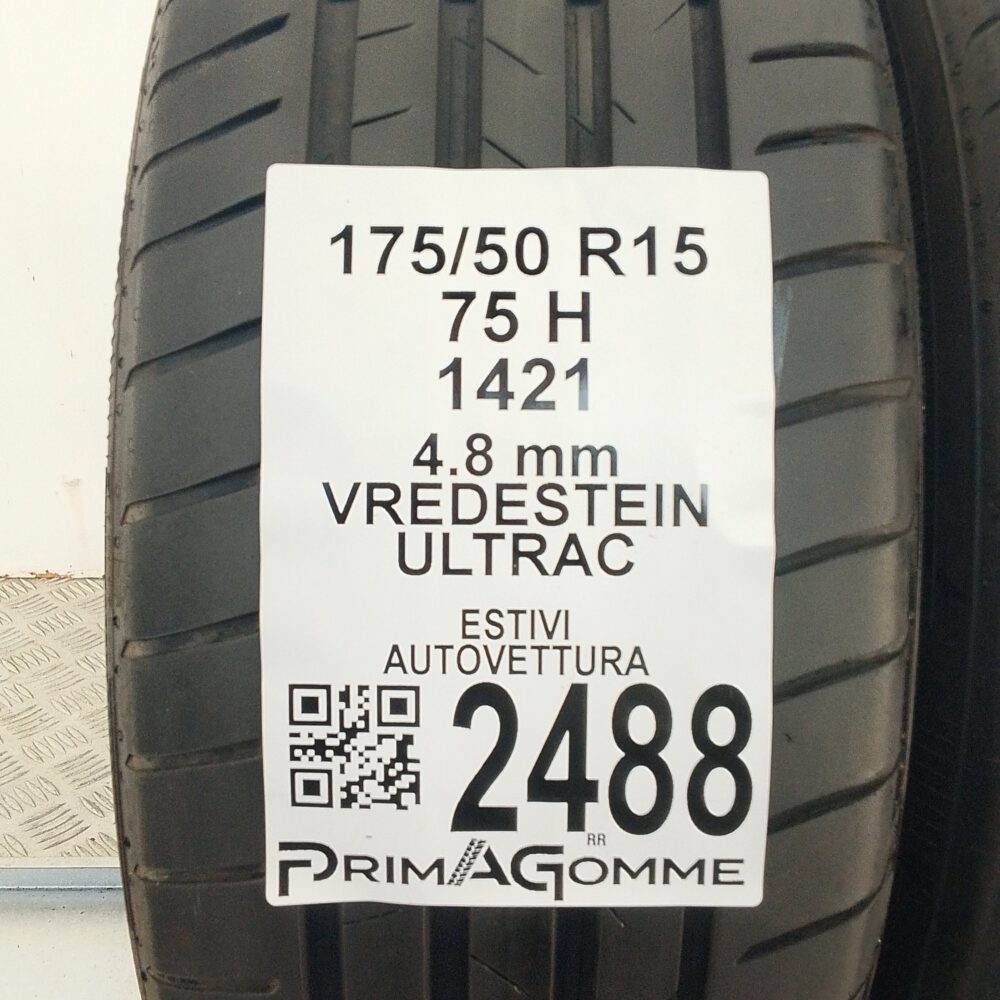 Gomme Usate 175 50 R15 75H Vredestein Ultrac Estive | Gomme Usate | PrimaGomme.it Gomme usate 175 50 R15 Vredestein Ultrac - foto 2