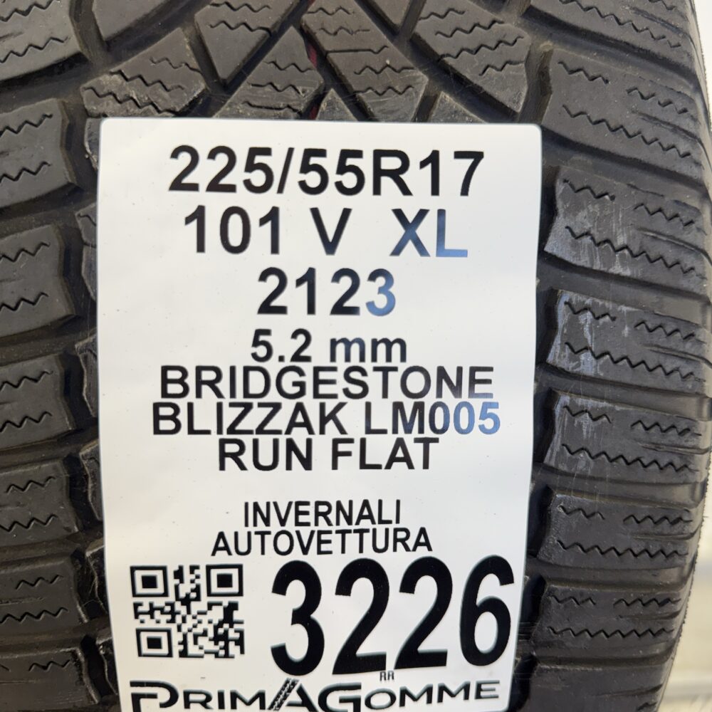 Gomme Usate 225 55 R17 XL 101V Bridgestone Blizzak LM005 RunFlat 74% Invernali | Gomme Usate | PrimaGomme.it Gomme usate 225 55 R17 Bridgestone Blizzak LM005 - foto 10