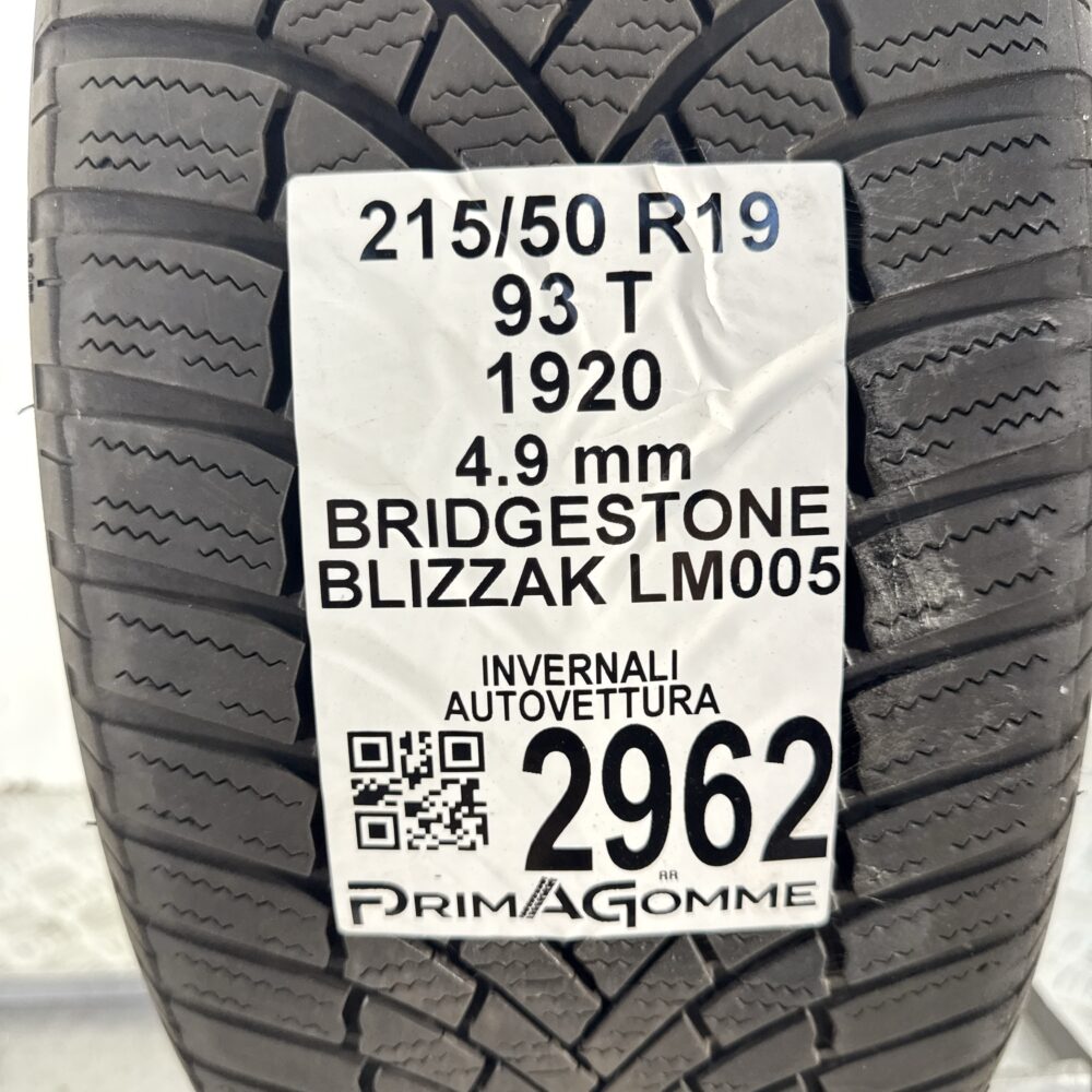Gomma Usata 215 50 R19 93T Bridgestone Blizzak LM005 Invernale | Gomme Usate | PrimaGomme.it Gomma usata 215 50 R19 Bridgestone Blizzak LM005 - foto 8