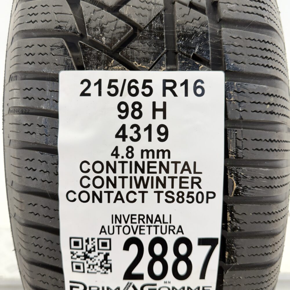Gomma Usata 215 65 R16 98H Continental ContiWinterContact TS850P Invernale | Gomme Usate | PrimaGomme.it Gomma usata 215 65 R16 Continental ContiWinterContact TS850P - foto 9