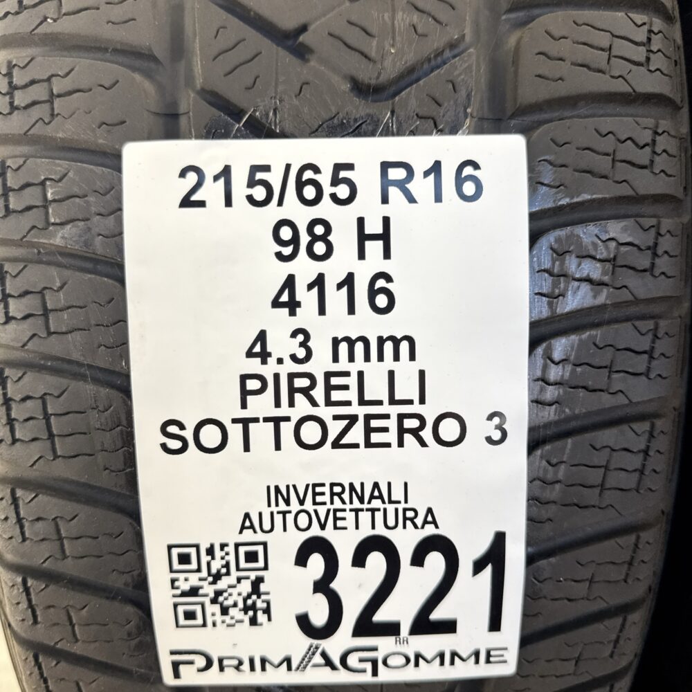 Gomme Usate 215 65 R16 98H Pirelli Sottozero 3 Invernali | Gomme Usate | PrimaGomme.it Gomme usate 215 65 R16 Pirelli Sottozero 3 - foto 10