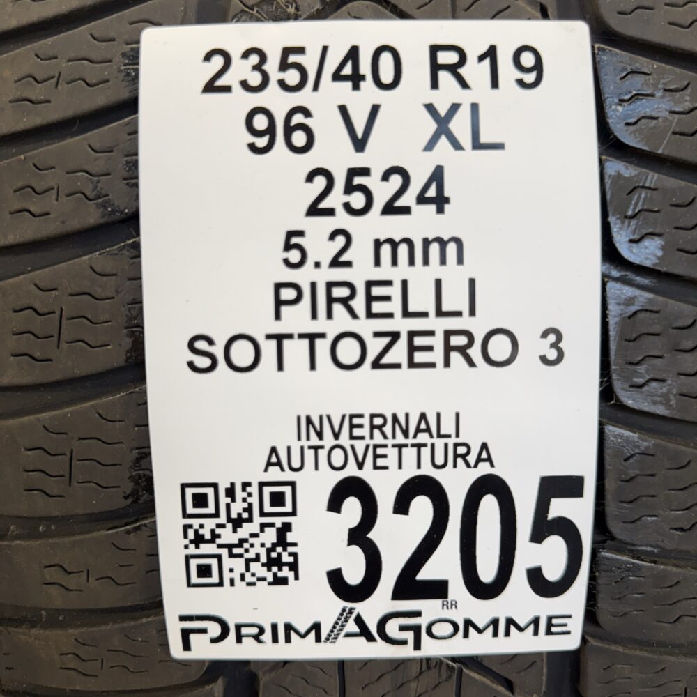 Gomme Usate 235 40 R19 XL 96V PIRELLI SOTTOZERO 3 74% Invernali | Gomme Usate | PrimaGomme.it Gomme usate 235 40 R19 PIRELLI SOTTOZERO 3 - foto 16
