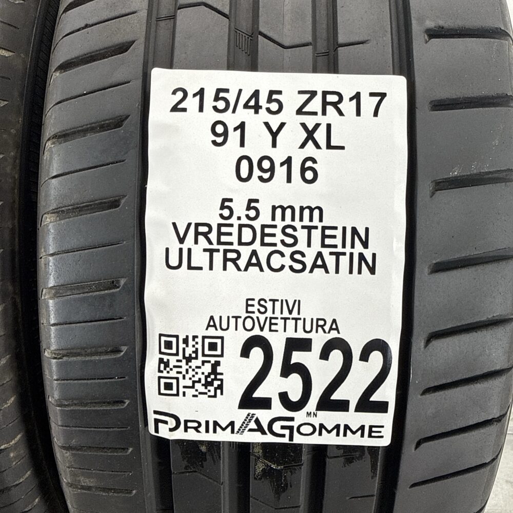 Gomme Usate 215 45 ZR17 XL 91Y Vredestein Ultracsatin 79% Estive | Gomme Usate | PrimaGomme.it Gomme usate 215 45 ZR17 Vredestein Ultracsatin - foto 12