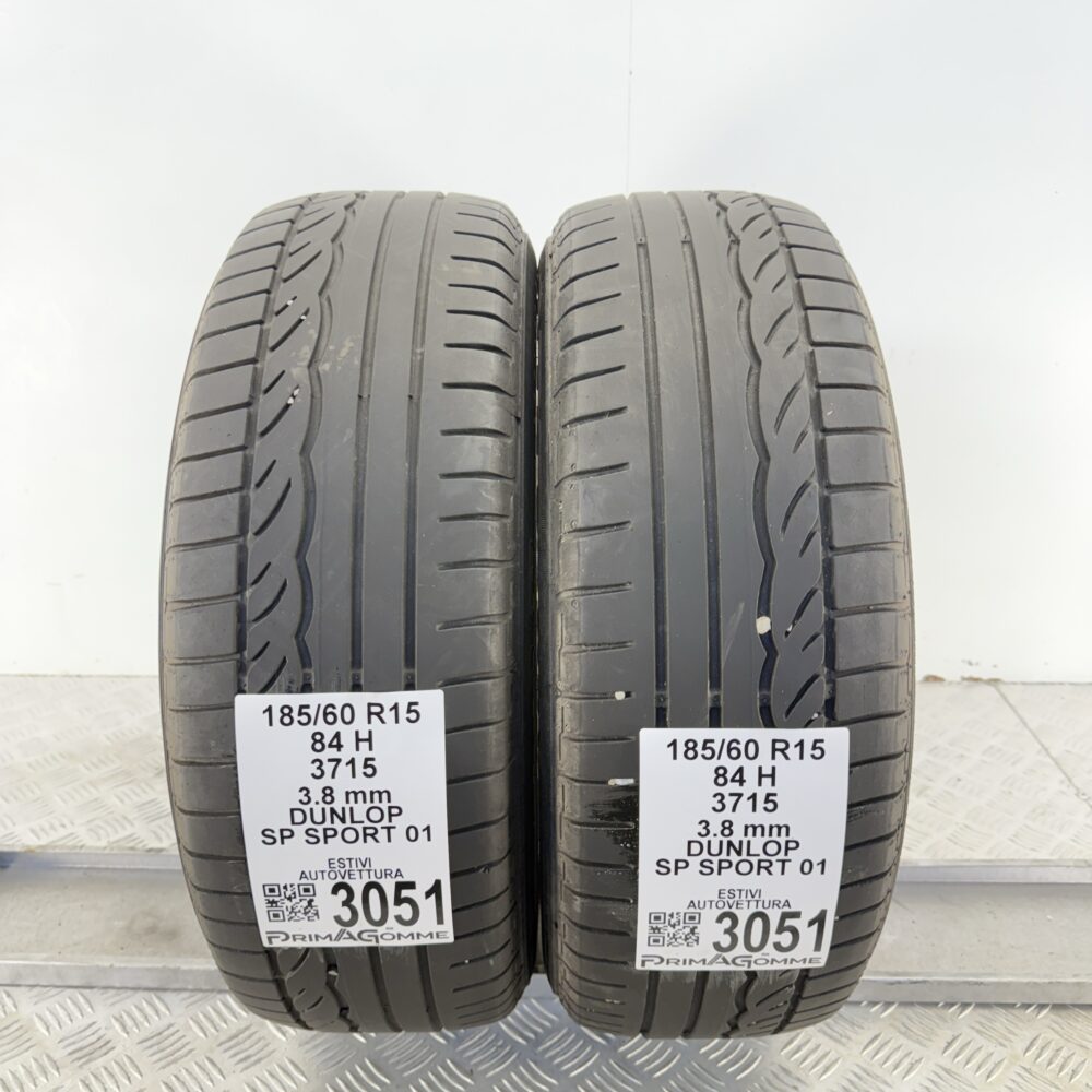 Gomme Usate 185 60 R15 84H Dunlop SP Sport 01 Estive | Gomme Usate | PrimaGomme.it Gomme usate 185 60 R15 Dunlop SP Sport 01 - foto 10