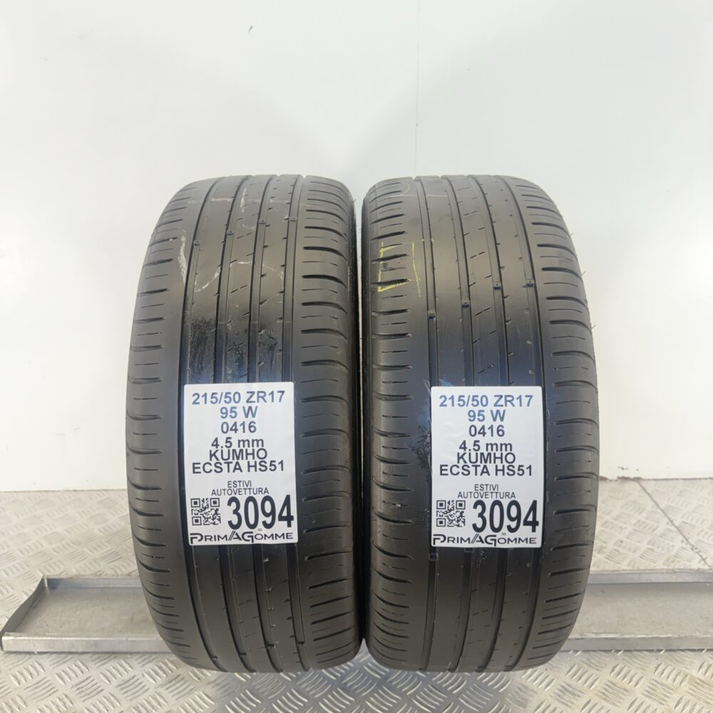 Gomma Usata 215 50 ZR17 95W Kumho Ecsta HS51 Estivo | Gomme Usate | PrimaGomme.it Gomma usata 215 50 ZR17 Kumho Ecsta HS51 - foto 12