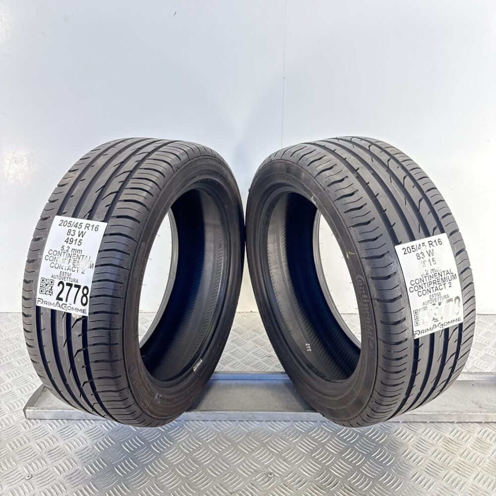 Gomme Usate 205 45 R16 83W Continental ContiPremiumContact 2 74% Estive | Gomme Usate | PrimaGomme.it Gomme usate 205 45 R16 Continental ContiPremiumContact 2