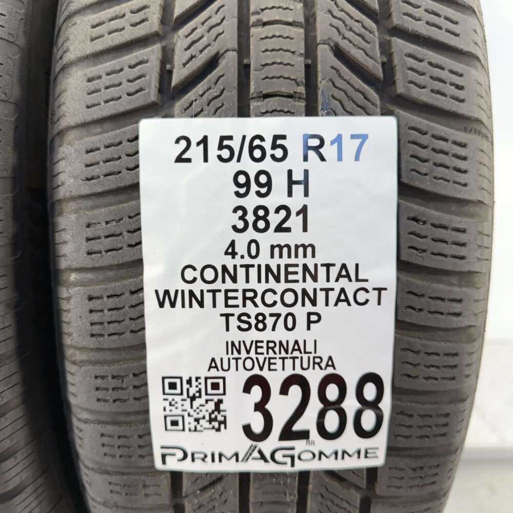 Gomme Usate 215 65 R17 99H Continental WinterContact TS870 P Invernali | Gomme Usate | PrimaGomme.it Gomme usate 215 65 R17 Continental WinterContact TS870 P - foto 9