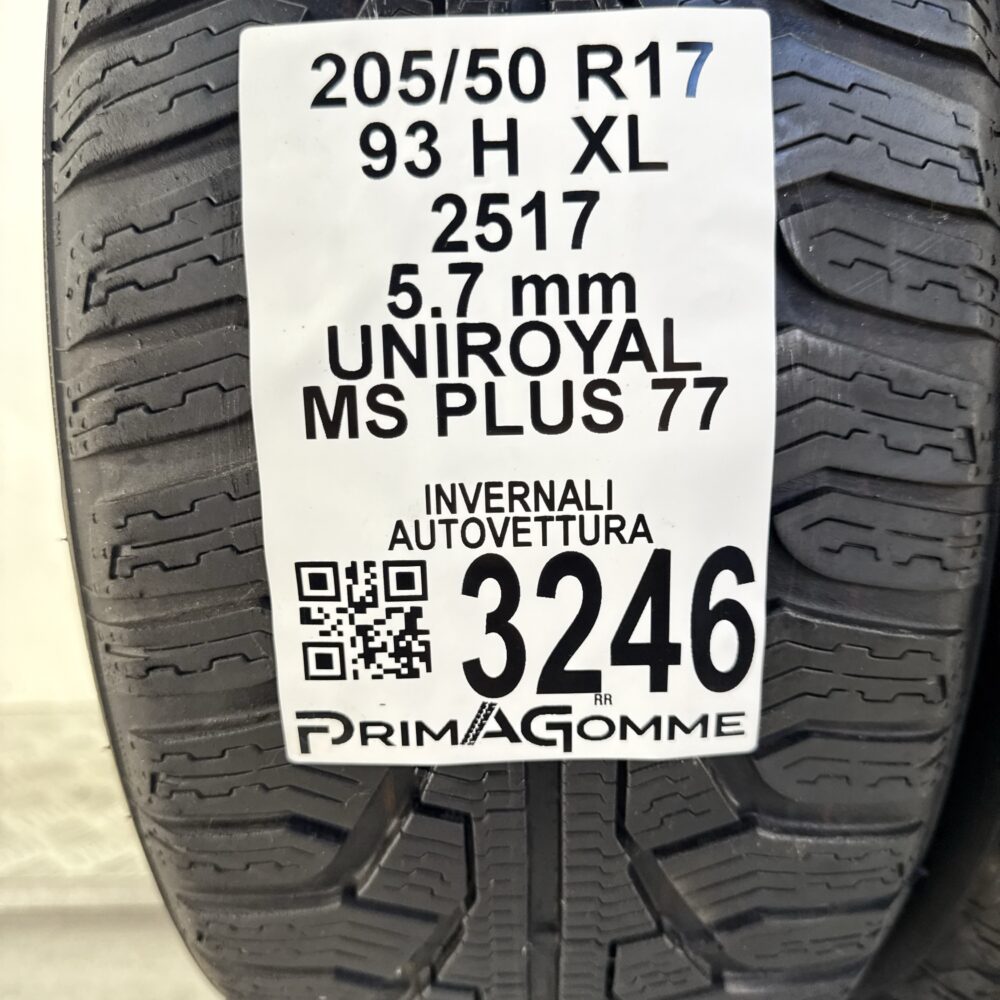Gomme Usate 205 50 R17 XL 93H UNIROYAL MS PLUS 77 81% Invernali | Gomme Usate | PrimaGomme.it Gomme usate 205 50 R17 UNIROYAL MS PLUS 77 - foto 10