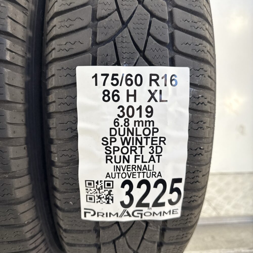 Gomme Usate 175 60 R16 XL 86H Dunlop SP Winter Sport 3D RunFlat 97% Invernali | Gomme Usate | PrimaGomme.it Gomme usate 175 60 R16 Dunlop SP Winter Sport 3D - foto 10