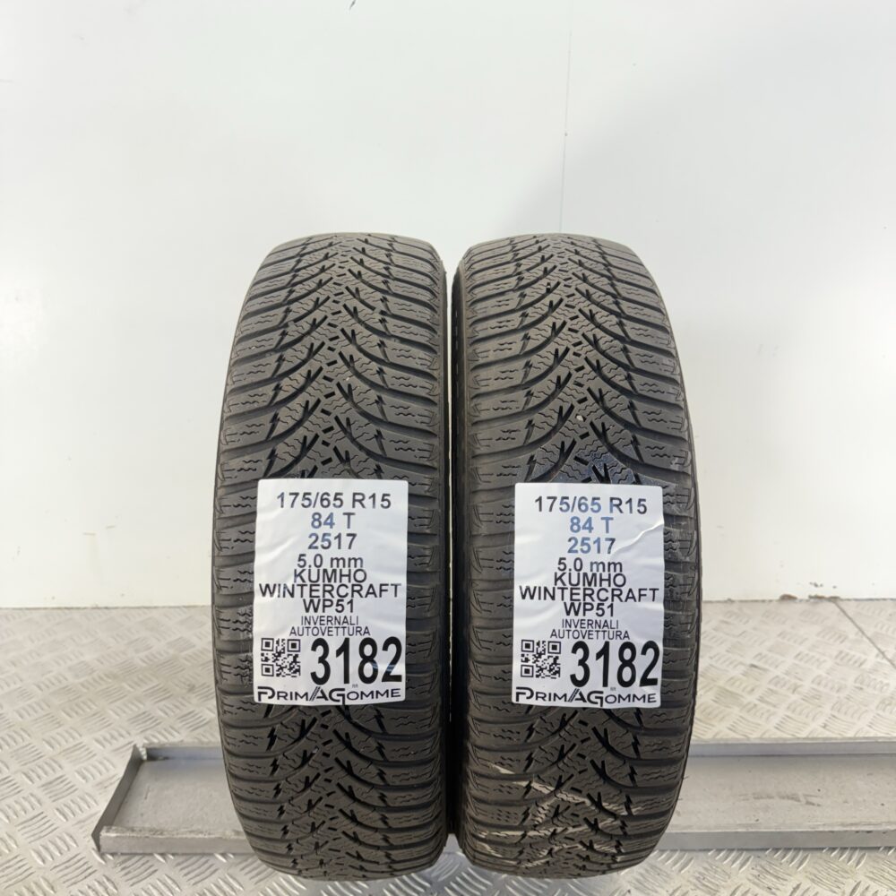 Gomme Usate 175 65 R15 84T Kumho Wintercraft WP51 71% Invernali | Gomme Usate | PrimaGomme.it Gomme usate Kumho Wintercraft WP51 175/65 R15 84T