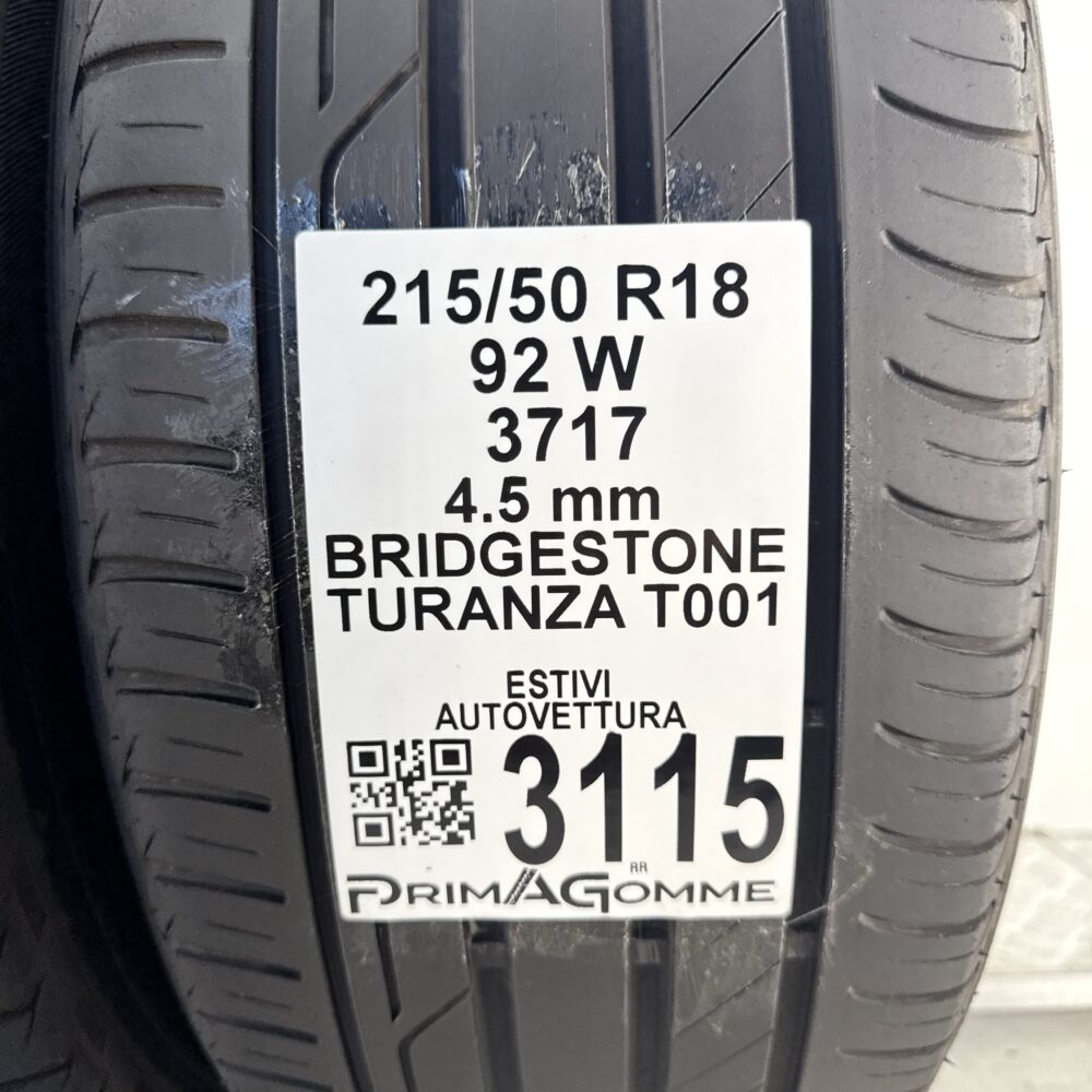 Gomme Usate 215 50 R18 92W Bridgestone Turanza T001 Estive | Gomme Usate | PrimaGomme.it Gomme usate 215 50 R18 Bridgestone Turanza T001 - foto 10
