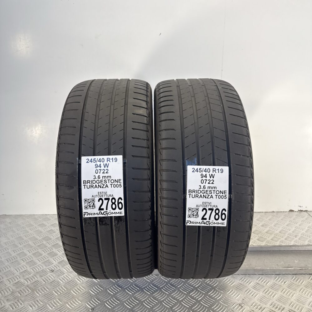 Gomme Usate 245 40 R19 94W Bridgestone Turanza T005 Estive | Gomme Usate | PrimaGomme.it Gomme usate 245 40 R19 Bridgestone Turanza T005 - foto 12