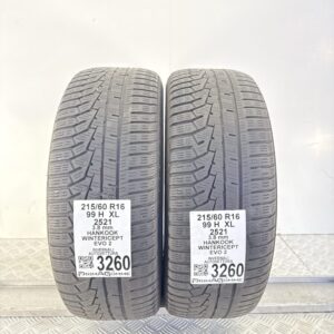Gomme Usate 215 60 R16 XL 99H Hankook Wintericept EVO 2 Invernali
