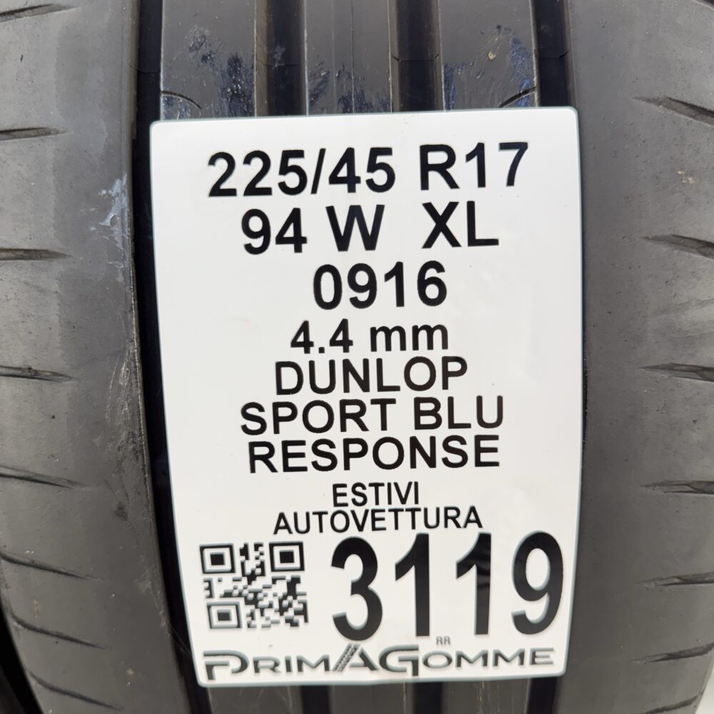 Gomme Usate 225 45 R17 XL 94W Dunlop Sport Blu Response Estive | Gomme Usate | PrimaGomme.it Gomme usate 225 45 R17 Dunlop Sport Blu Response - foto 10