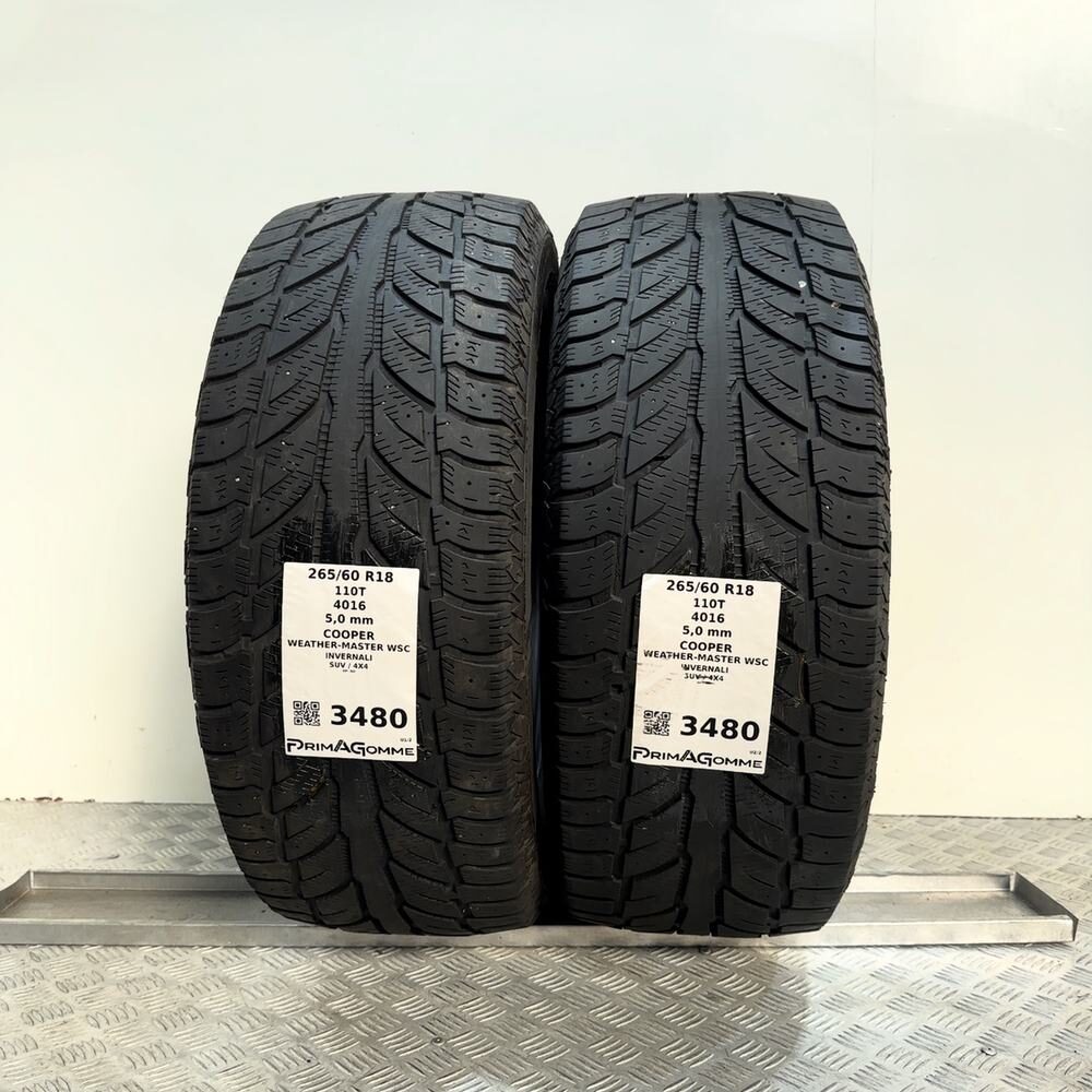 Gomme Usate 265 60 R18 110T Cooper Weather-Master Wsc 71% Invernali | Gomme Usate | PrimaGomme.it Gomme usate COOPER Weather-Master WSC 265/60 R18 110T
