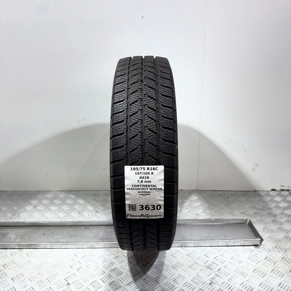 Gomma usata CONTINENTAL VanContact Winter 195/75 R16C 107/105R | Prima Gomme Gomma usata CONTINENTAL VanContact Winter 195/75 R16C 107/105R