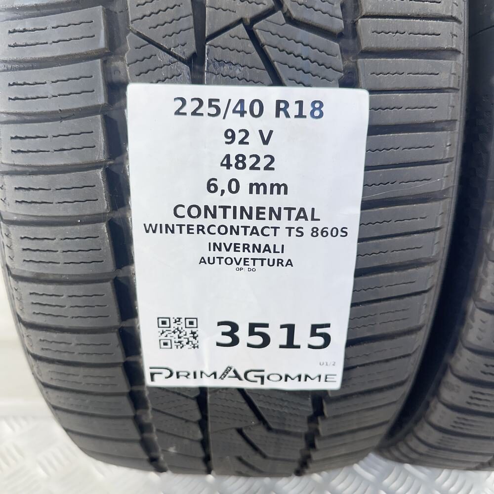 Gomme Usate 225 40 R18 92V XL Continental Wintercontact TS 860S 86% Invernali | Gomme Usate | PrimaGomme.it CONTINENTAL Wintercontact TS 860S 225/40 R18 92V, dettaglio fotografico 3
