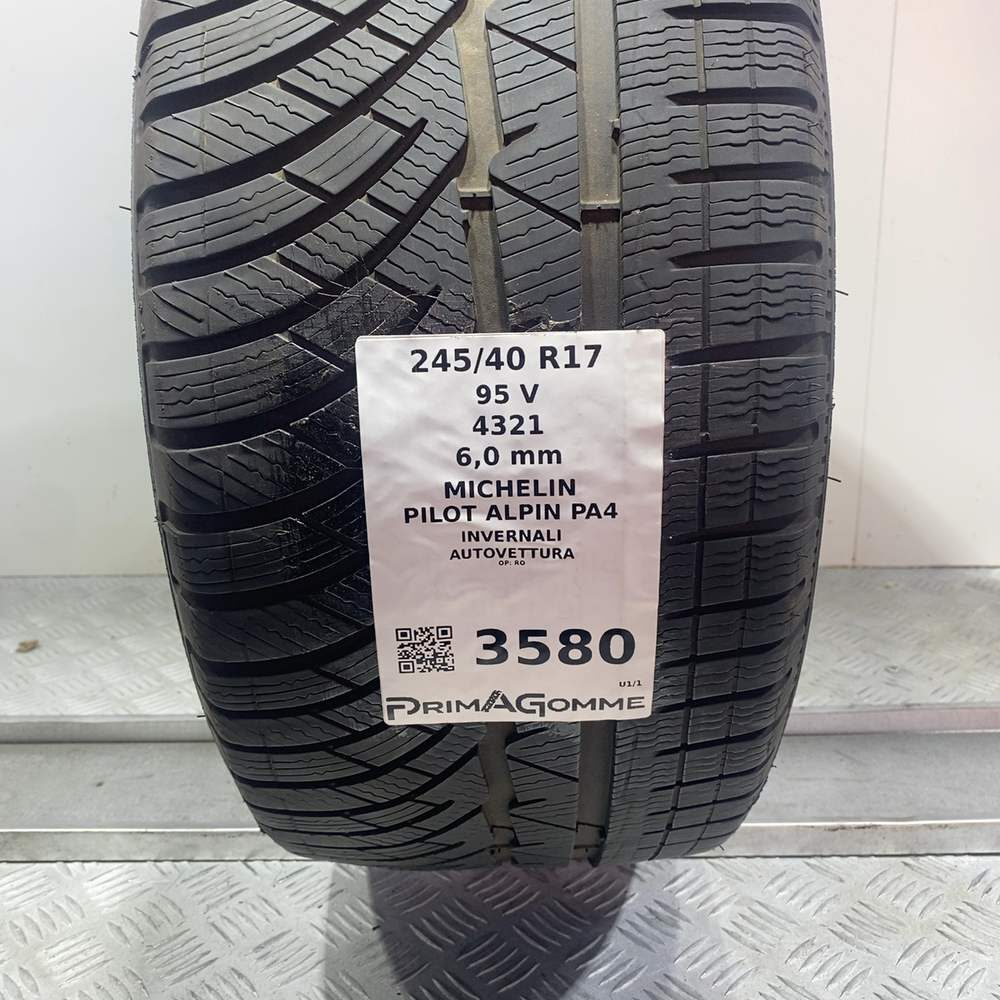 Gomma usata MICHELIN PILOT ALPIN PA4 245/40 R17 95V – foto 03 | Prima Gomme MICHELIN PILOT ALPIN PA4 245/40 R17 95V, dettaglio fotografico 3