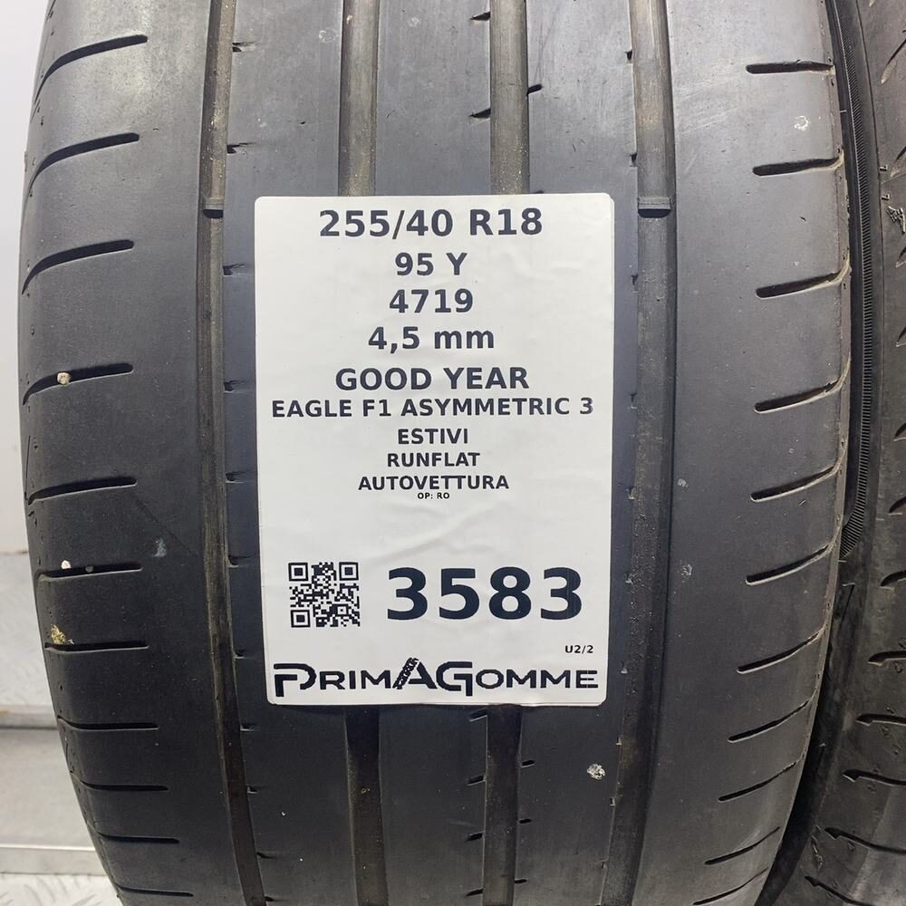 Gomme Usate 255 40 R18 95Y Good Year Eagle F1 Asymmetric 3 RunFlat Estive | Gomme Usate | PrimaGomme.it GOOD YEAR EAGLE F1 ASYMMETRIC 3 255/40 R18 95Y: fino a 300 km/h, dettaglio fotografico 3
