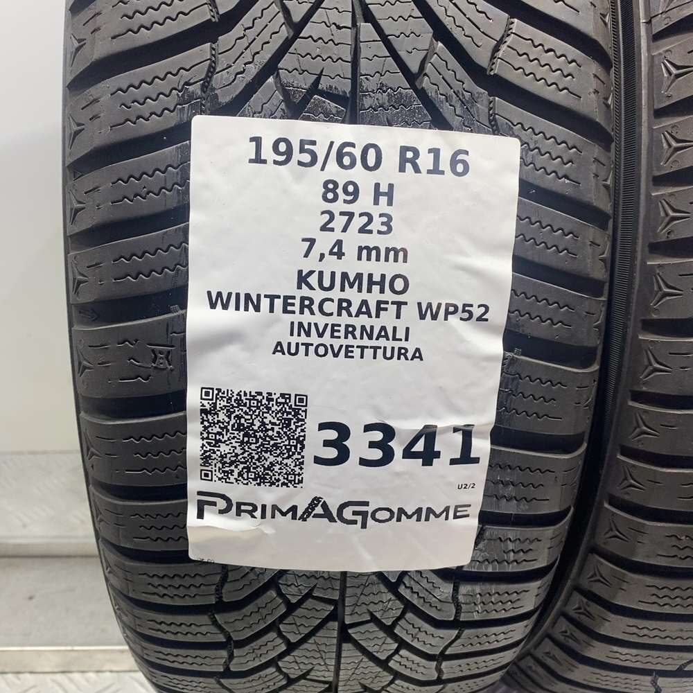 Gomme Usate 195 60 R16 89H Kumho Wintercraft WP52 98% Invernali | Gomme Usate | PrimaGomme.it Kumho Wintercraft WP52 195/60 R16 89H, dettaglio fotografico 3