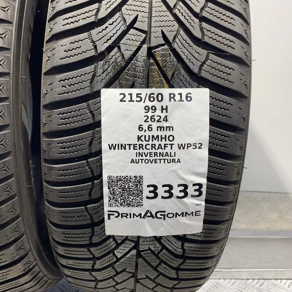 Gomme Usate 215 60 R16 99H Kumho Wintercraft WP52 94% Invernali | Gomme Usate | PrimaGomme.it Kumho Wintercraft WP52 215/60 R16 99H, dettaglio fotografico 3