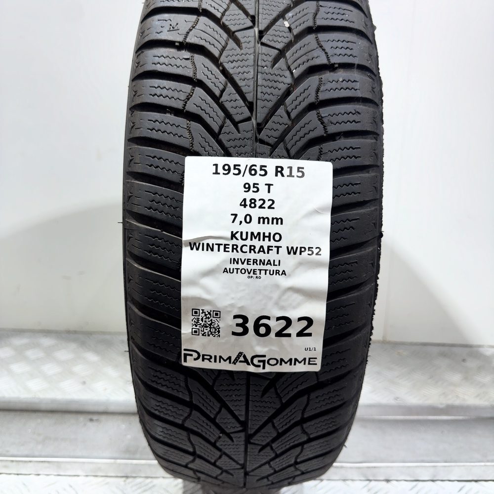 Gomma usata Kumho Wintercraft WP52 195/65 R15 95T – foto 03 | Prima Gomme Kumho Wintercraft WP52 195/65 R15 95T, dettaglio fotografico 3