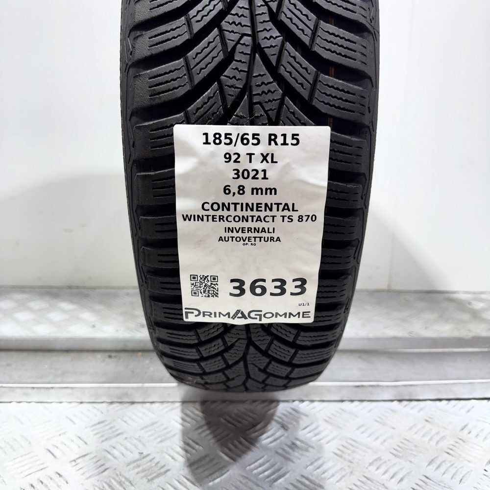 Gomma usata CONTINENTAL Wintercontact TS 870 185/65 R15 92T – foto 03 | Prima Gomme CONTINENTAL Wintercontact TS 870 185/65 R15 92T, dettaglio fotografico 3