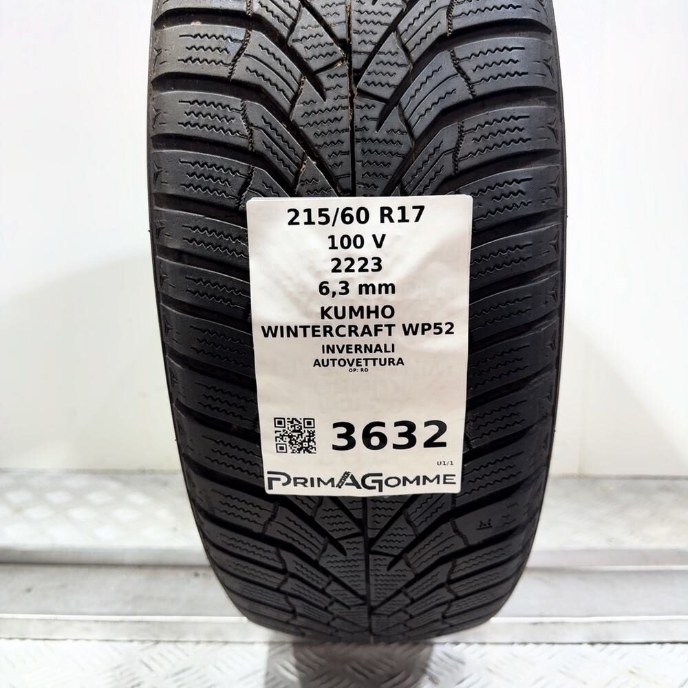 Gomma usata Kumho Wintercraft WP52 215/60 R17 100V – foto 03 | Prima Gomme Kumho Wintercraft WP52 215/60 R17 100V, dettaglio fotografico 3