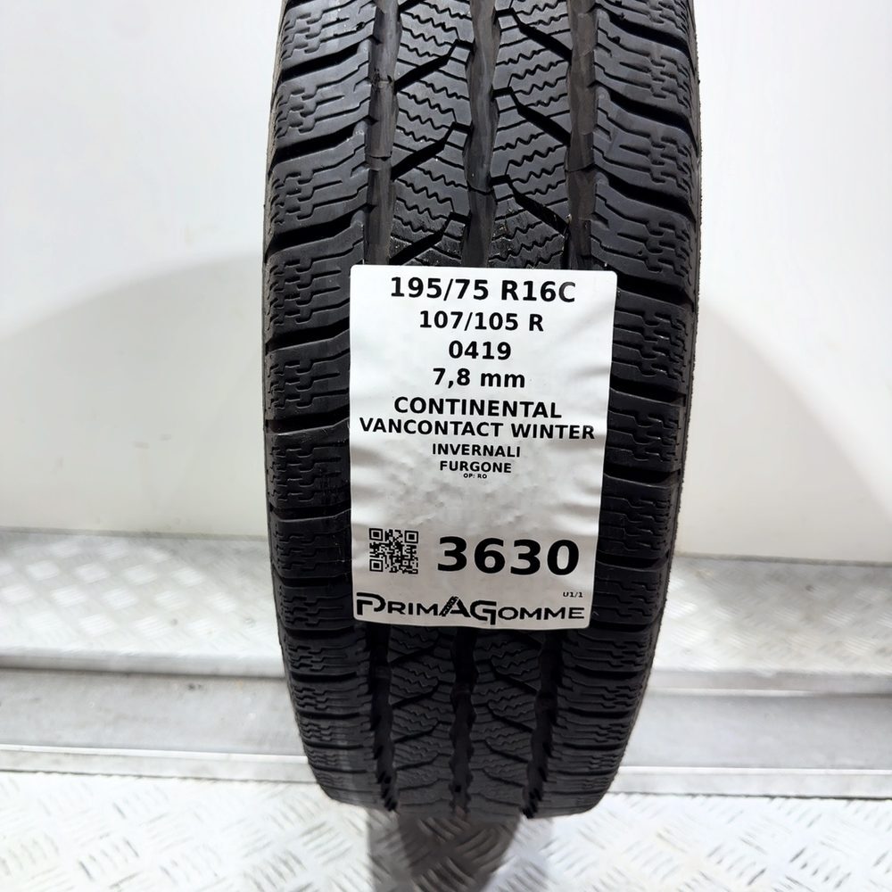 Gomma usata CONTINENTAL VanContact Winter 195/75 R16C 107/105R – foto 03 | Prima Gomme CONTINENTAL VanContact Winter 195/75 R16C 107/105R, dettaglio fotografico 3